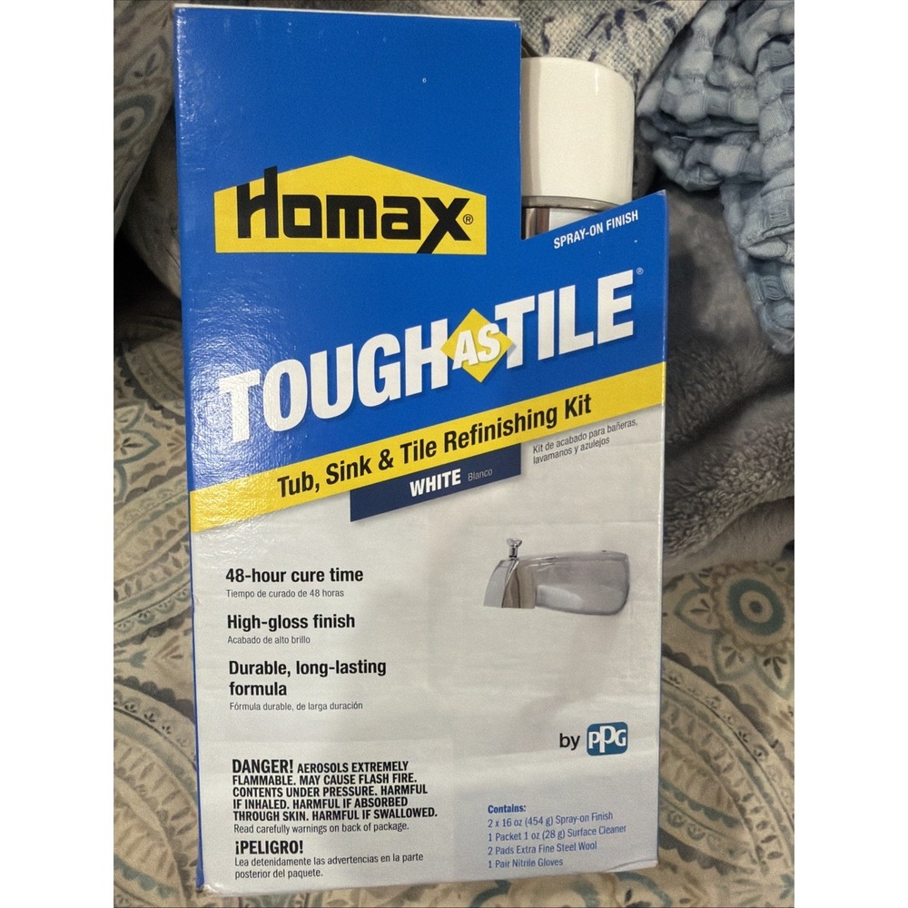 Homax Tough as Tile Tub, Sink & Tile Refinishing Kit White New in Box By PPG